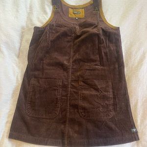 Brown Corduroy Overall Dress